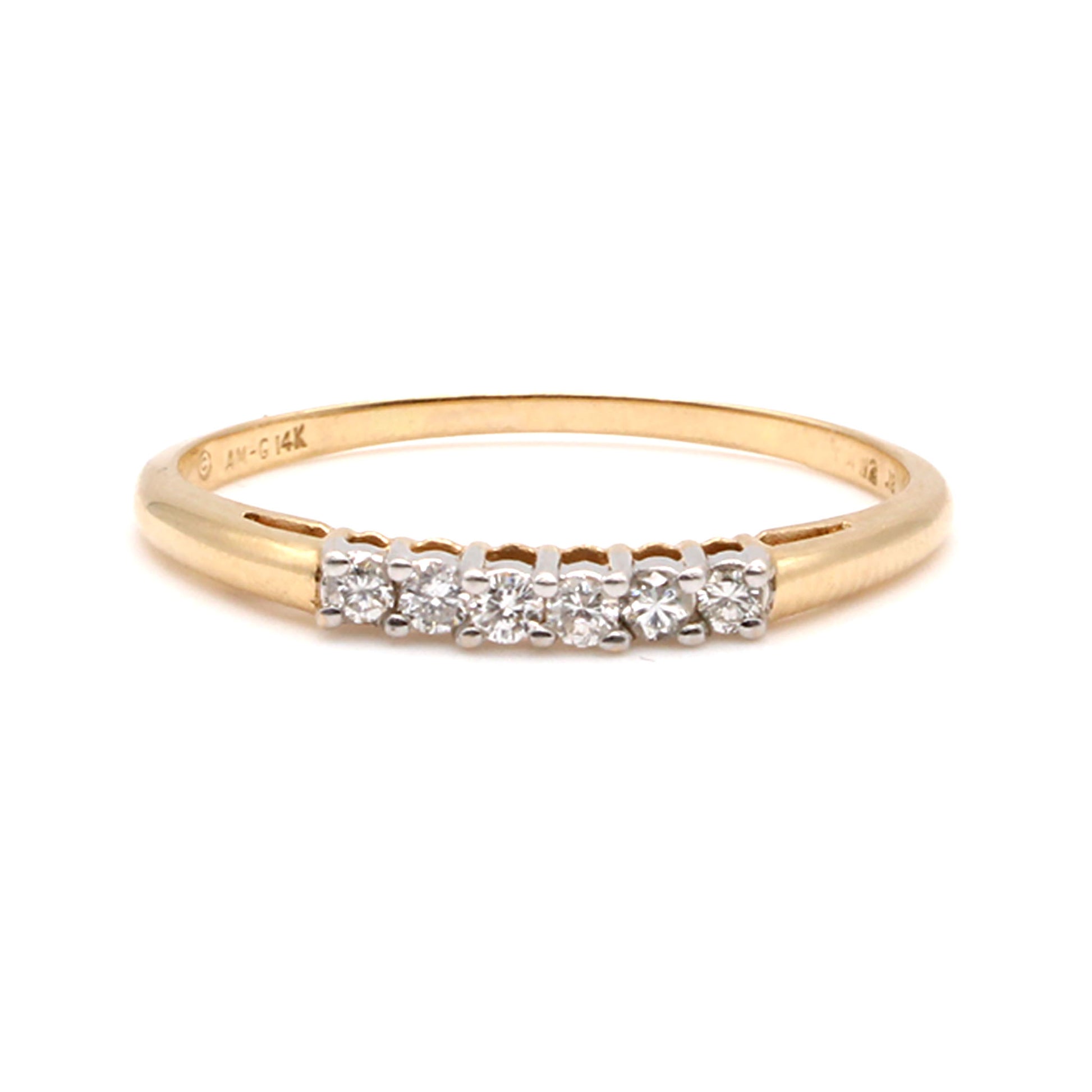 14k Yellow Gold 0.18cttw Diamond Ring Size 12.5