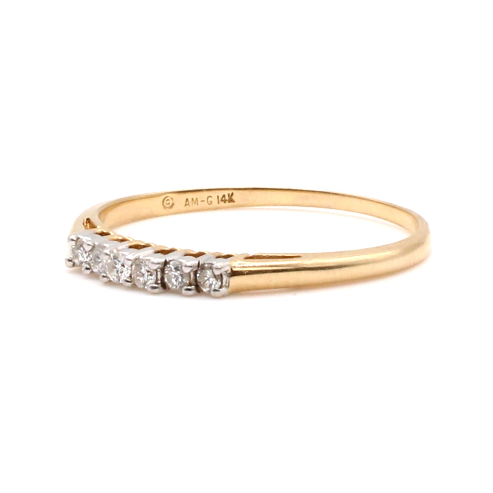 14k Yellow Gold 0.18cttw Diamond Ring Size 12.5
