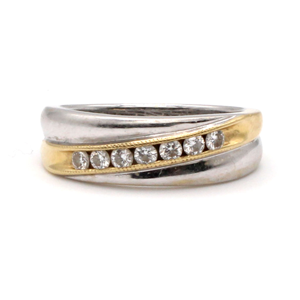 14k Yellow and White Gold 0.35cttw Diamond Band Size 10