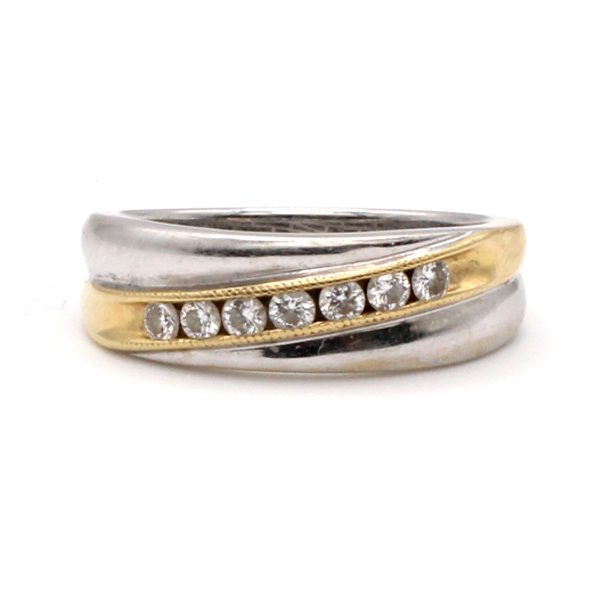 14k Yellow and White Gold 0.35cttw Diamond Band Size 10