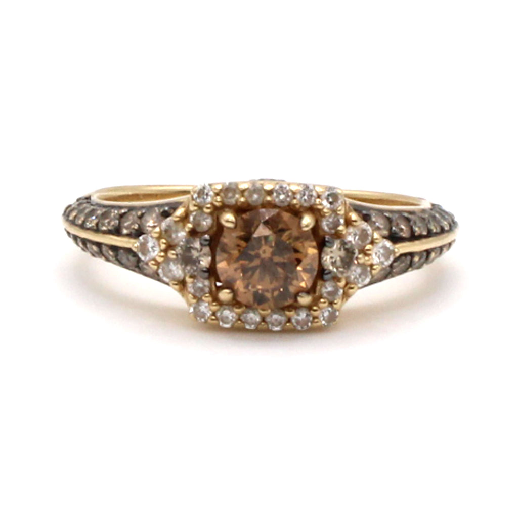 14k Yellow Gold Levian 0.49ct Chocolate Diamond Ring Size 6.75
