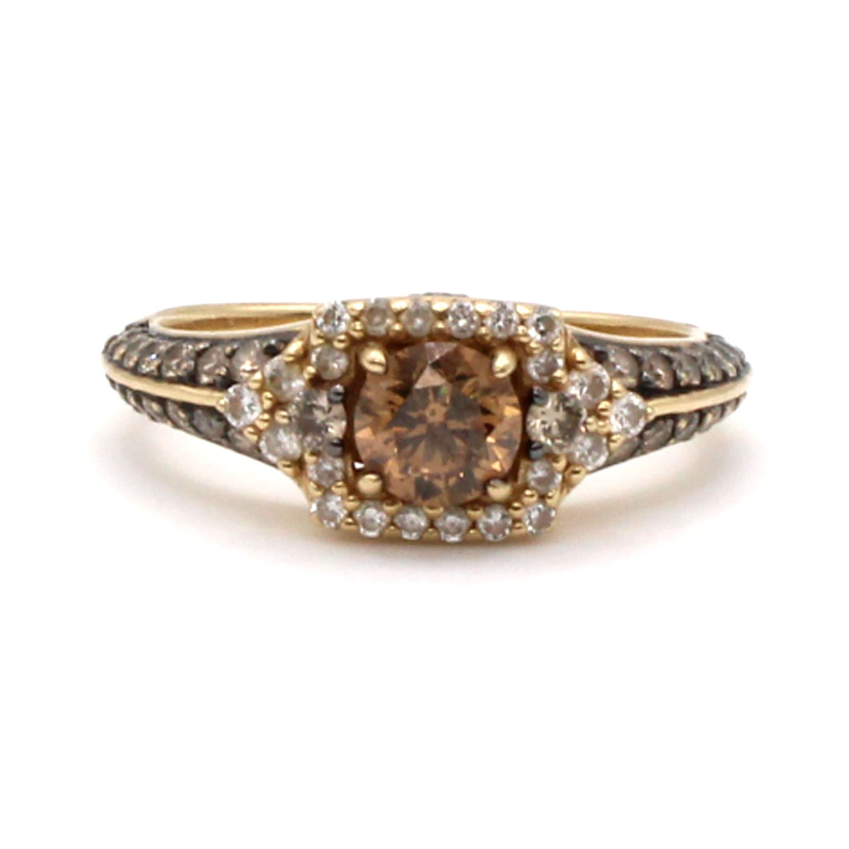 14k Yellow Gold Levian 0.49ct Chocolate Diamond Ring Size 6.75