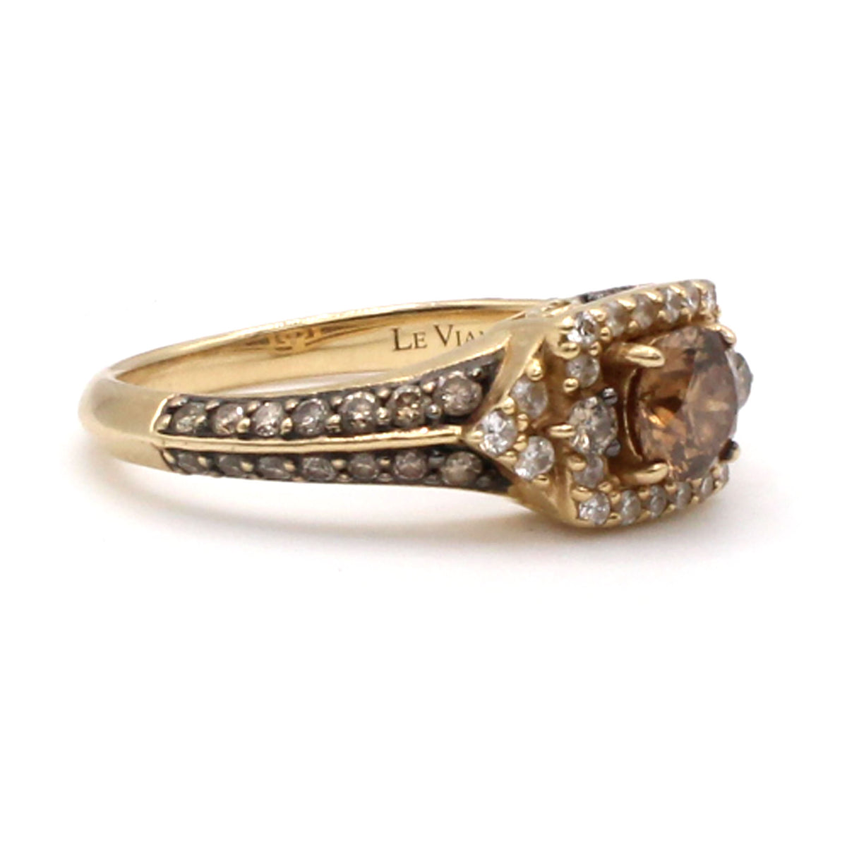 14k Yellow Gold Levian 0.49ct Chocolate Diamond Ring Size 6.75