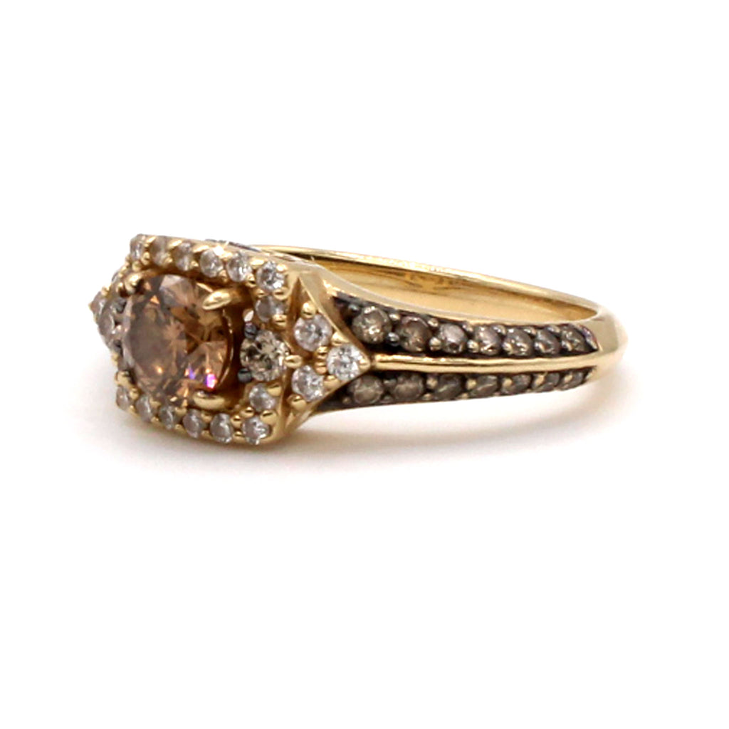 14k Yellow Gold Levian 0.49ct Chocolate Diamond Ring Size 6.75