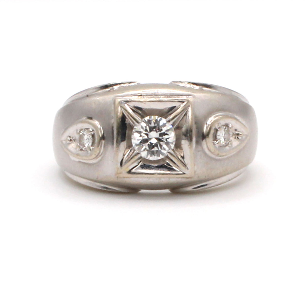 14k White Gold 0.40ct Diamond Band Size 8.75