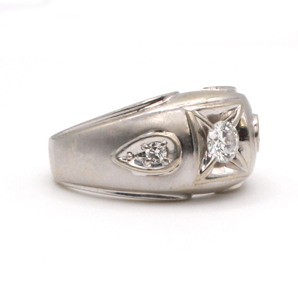 14k White Gold 0.40ct Diamond Band Size 8.75