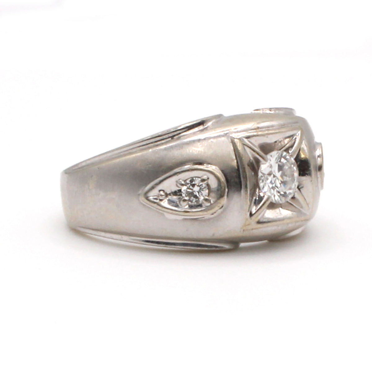14k White Gold 0.40ct Diamond Band Size 8.75