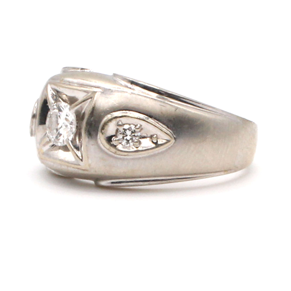 14k White Gold 0.40ct Diamond Band Size 8.75