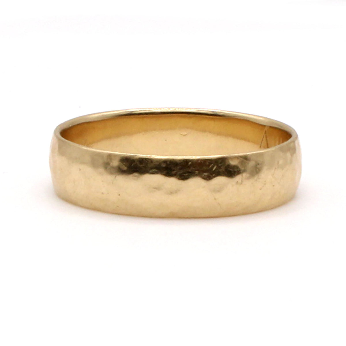14k Yellow Gold Hammered Band Size 11