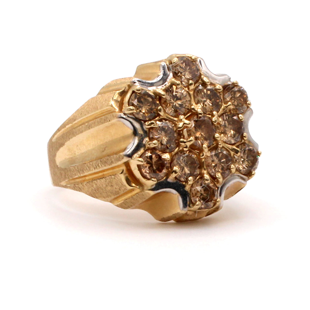 14k Yellow Gold 3.25cttw Chocolate Diamond Band Size 10.5