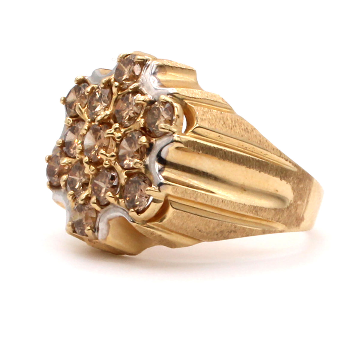 14k Yellow Gold 3.25cttw Chocolate Diamond Band Size 10.5