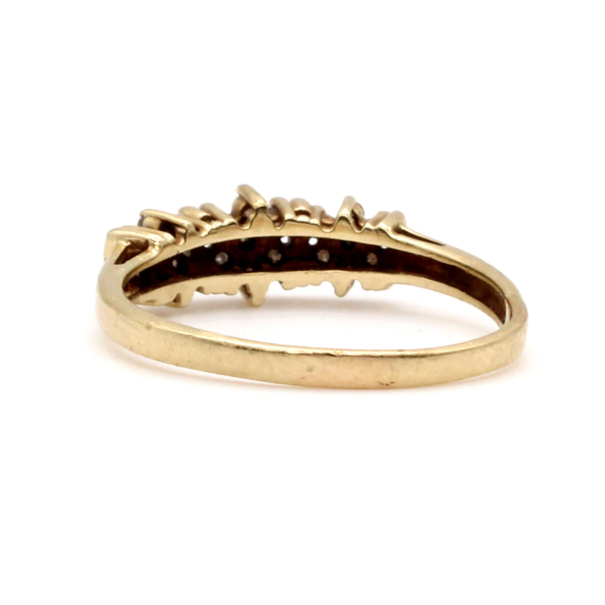 10k Yellow Gold Cluster Style Diamond Band Size 8.5