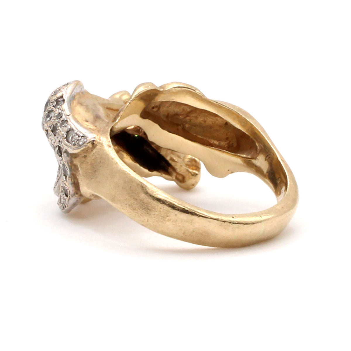 14k Yellow Gold Diamond Horse Ring Size 8