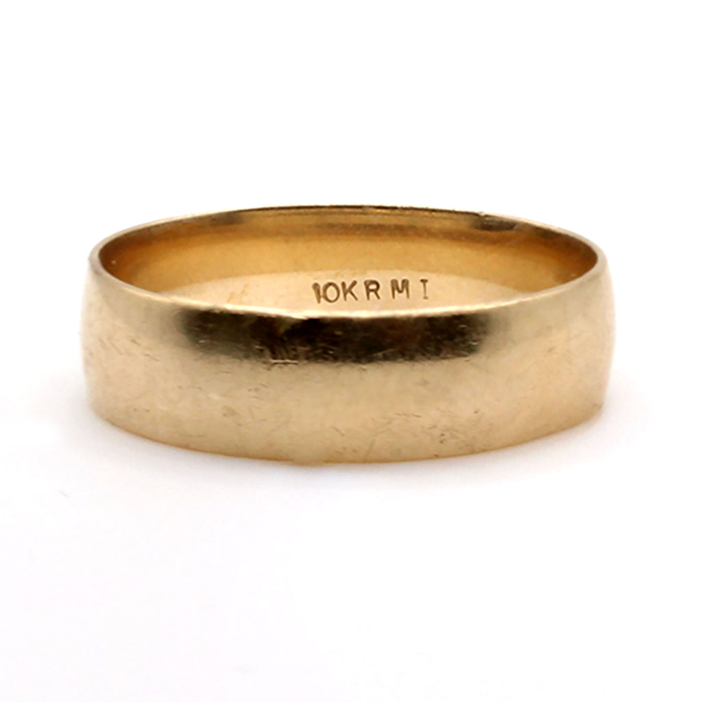 10k Yellow Gold 6.1mm Band Ring Size 10