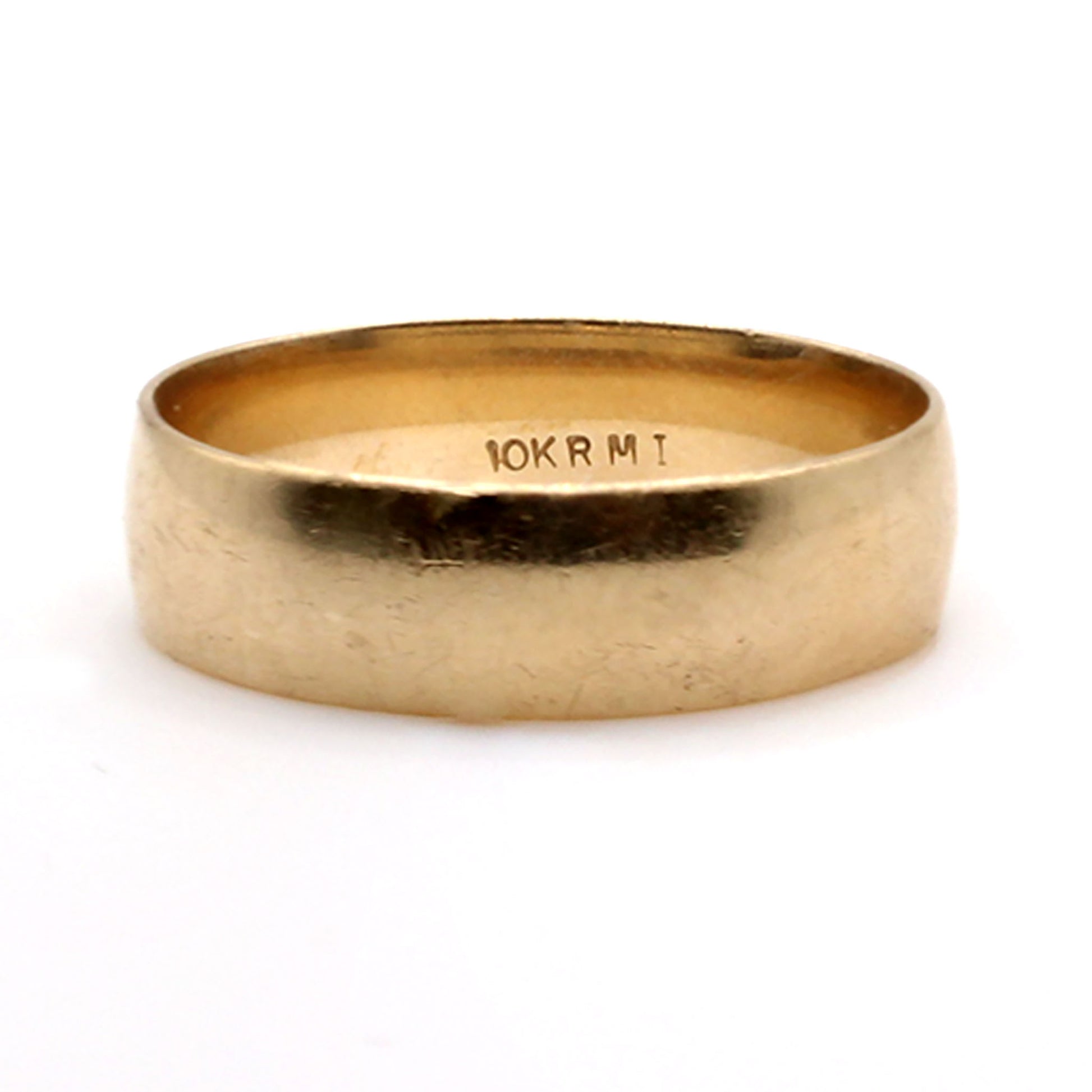10k Yellow Gold 6.1mm Band Ring Size 10