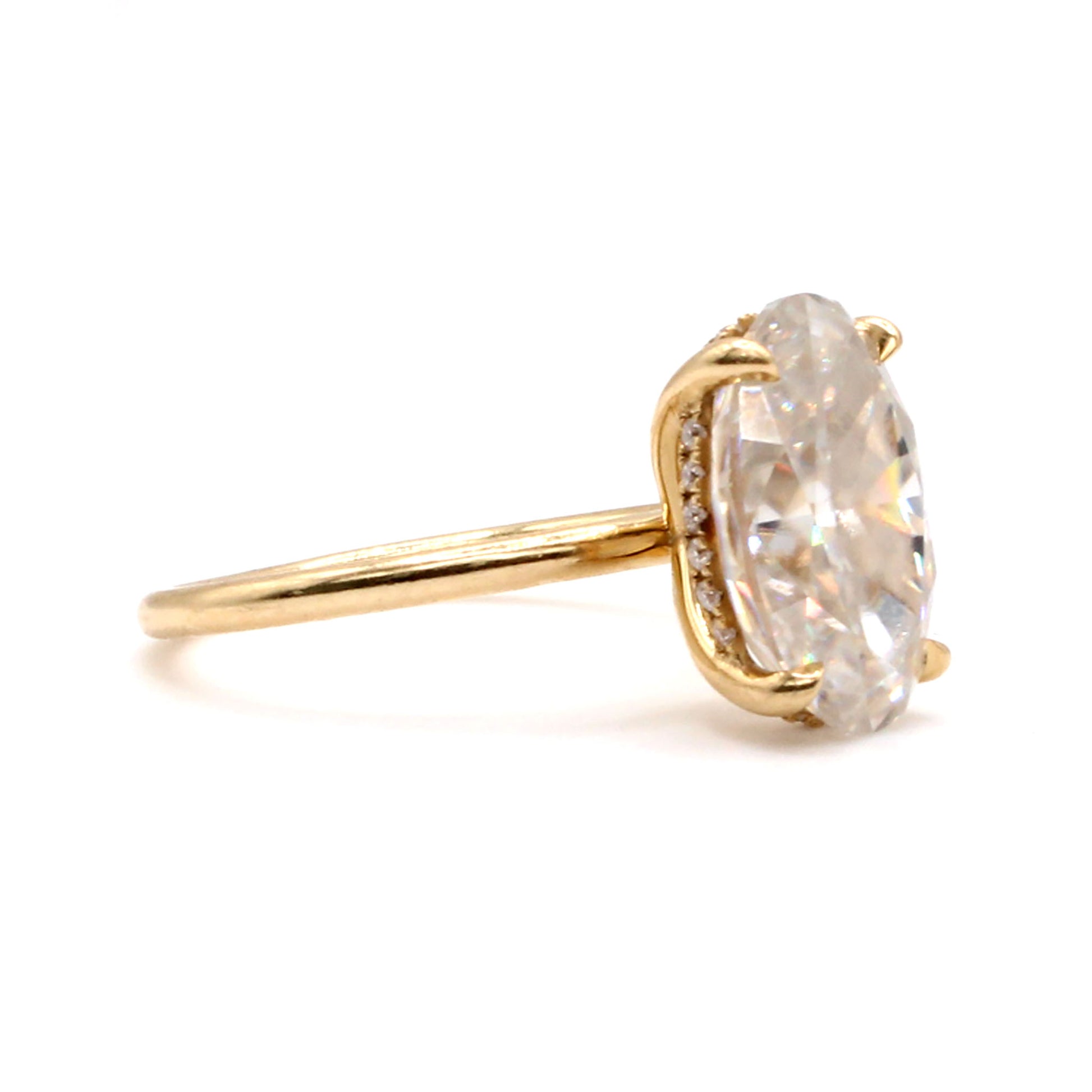 14k Yellow Gold 3ct Moissanite Solitaire Ring Size 6.25