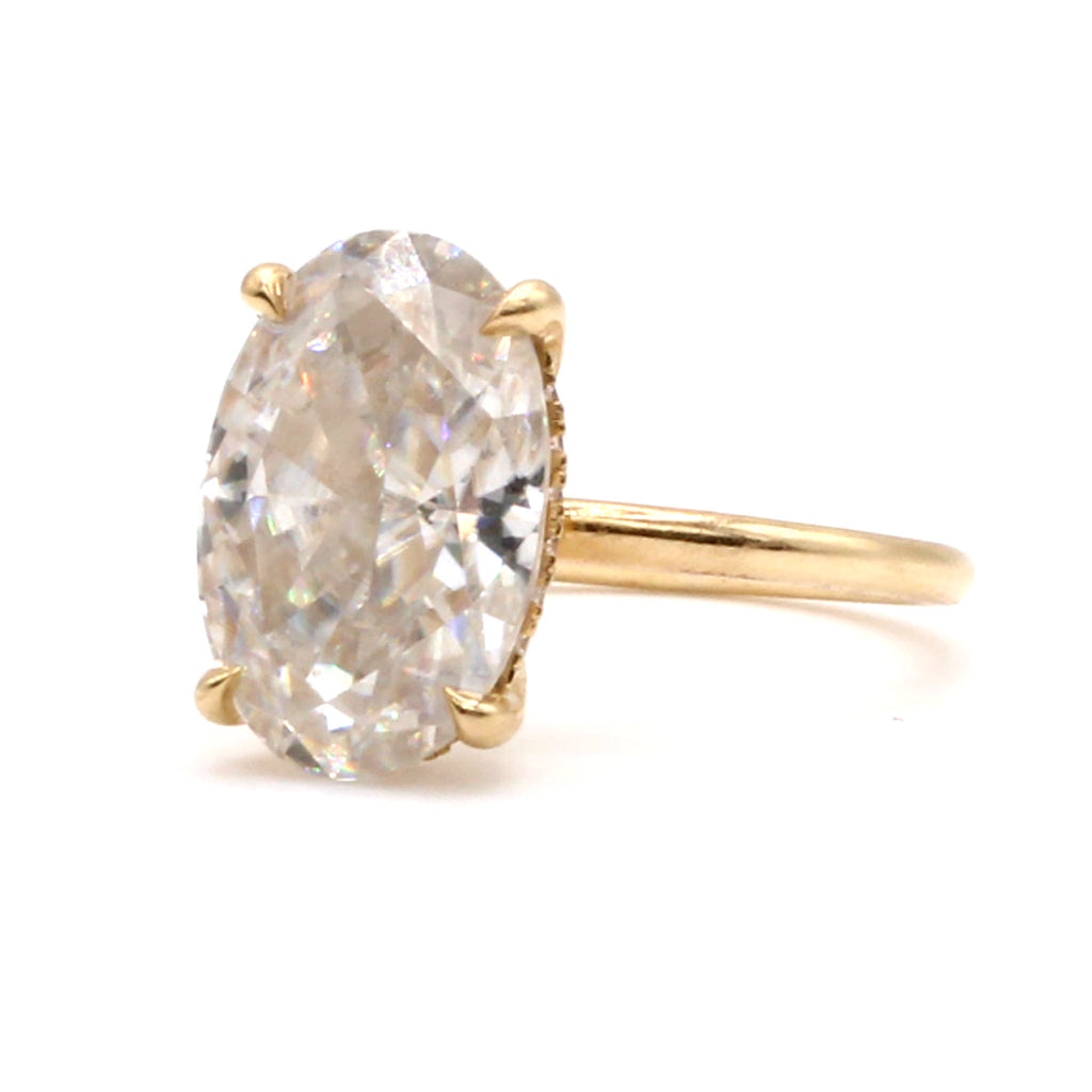 14k Yellow Gold 3ct Moissanite Solitaire Ring Size 6.25