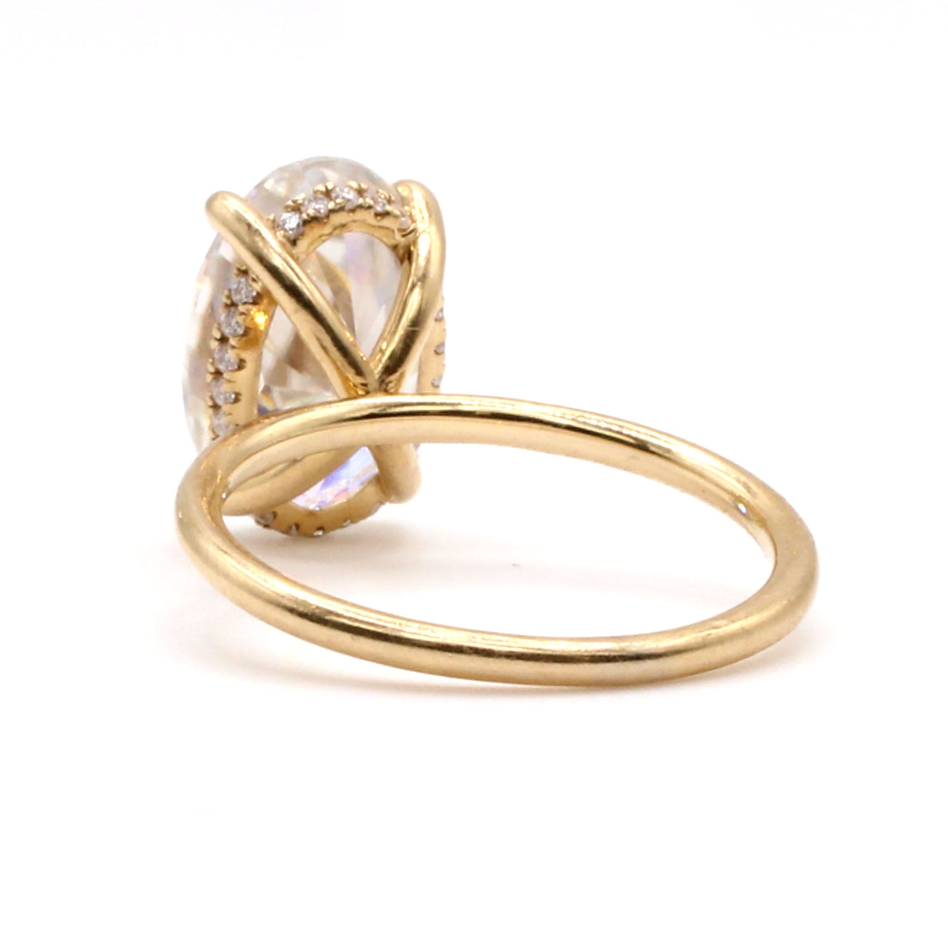 14k Yellow Gold 3ct Moissanite Solitaire Ring Size 6.25
