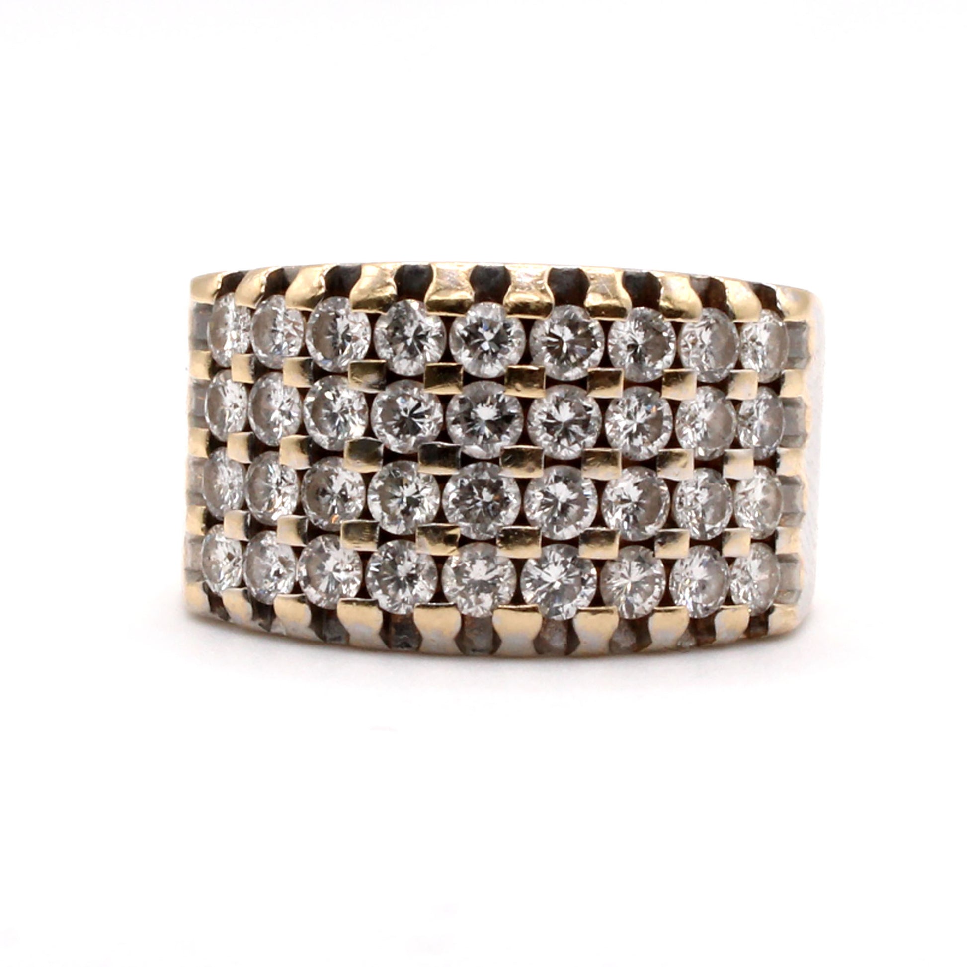 14k Yellow Gold 1.80ct Diamond Band Ring Size 9