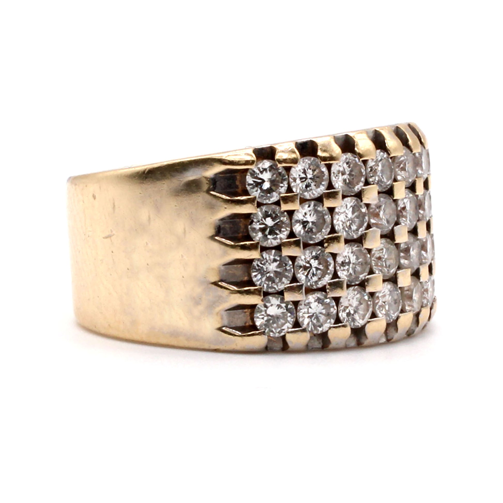 14k Yellow Gold 1.80ct Diamond Band Ring Size 9
