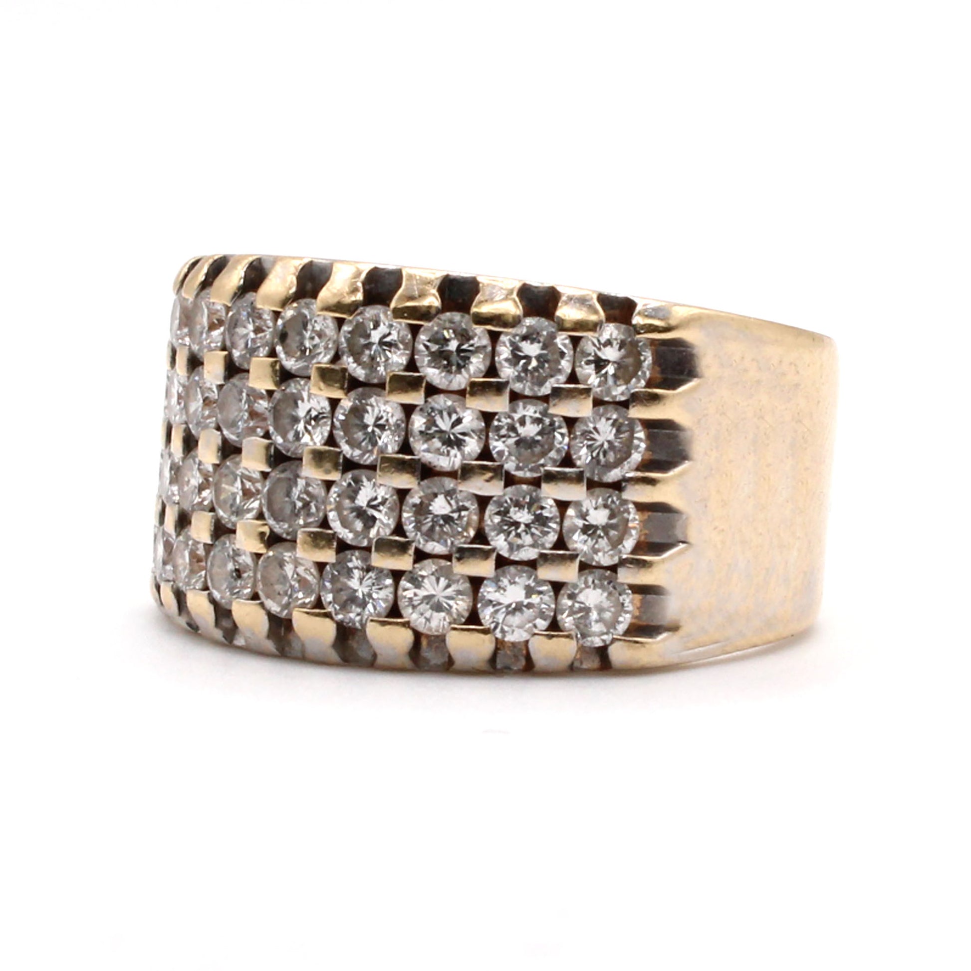 14k Yellow Gold 1.80ct Diamond Band Ring Size 9