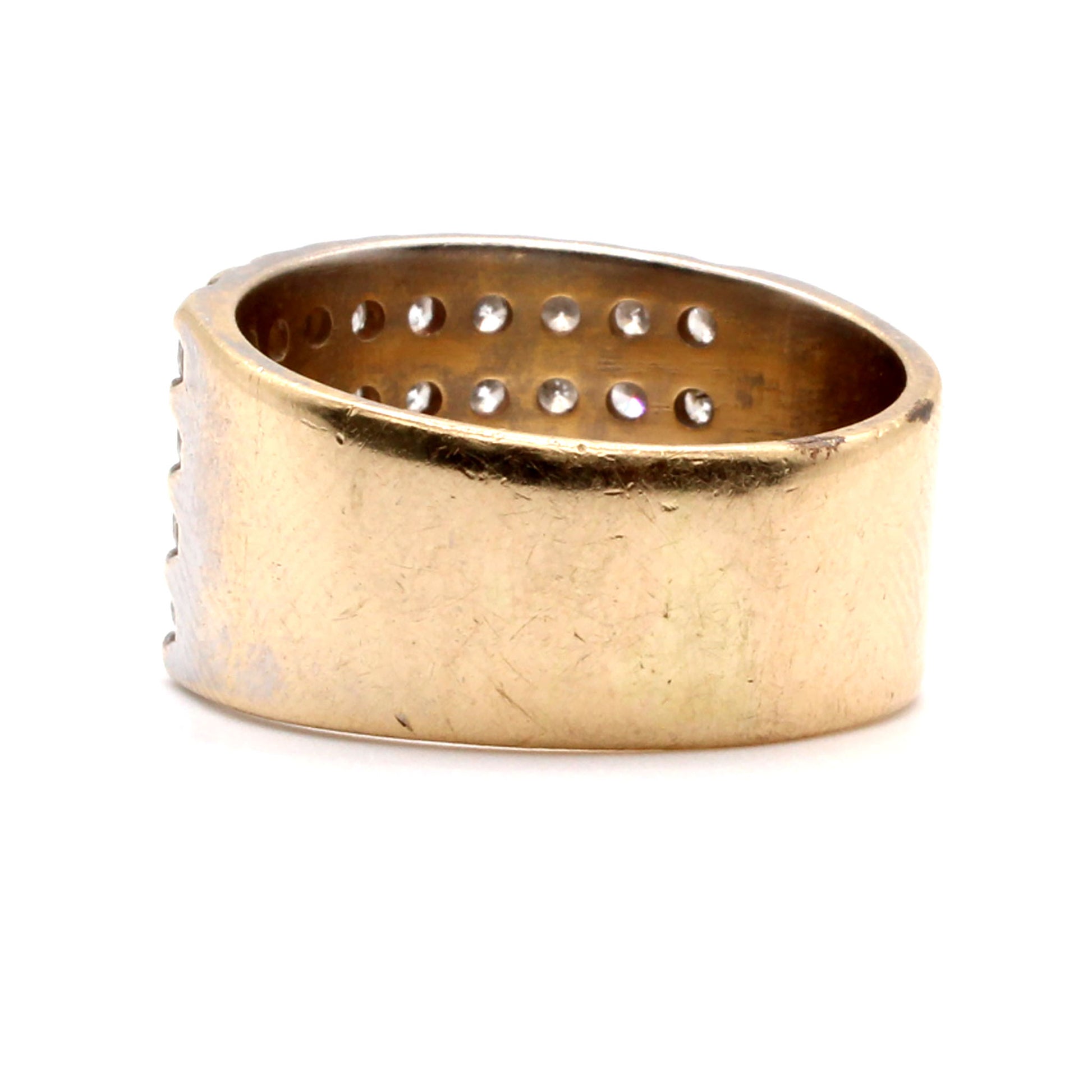 14k Yellow Gold 1.80ct Diamond Band Ring Size 9