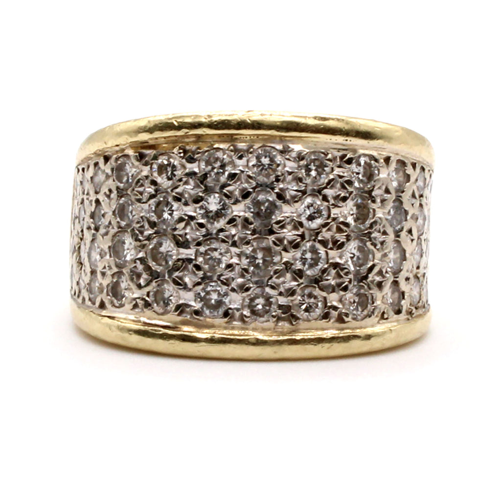 14k Yellow Gold 1.56ct Diamond Band Ring Size 6.5