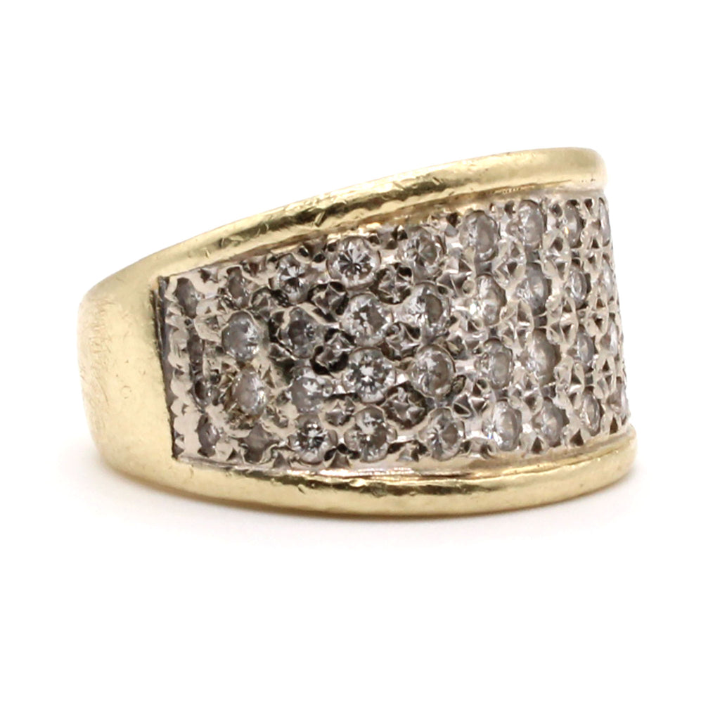 14k Yellow Gold 1.56ct Diamond Band Ring Size 6.5