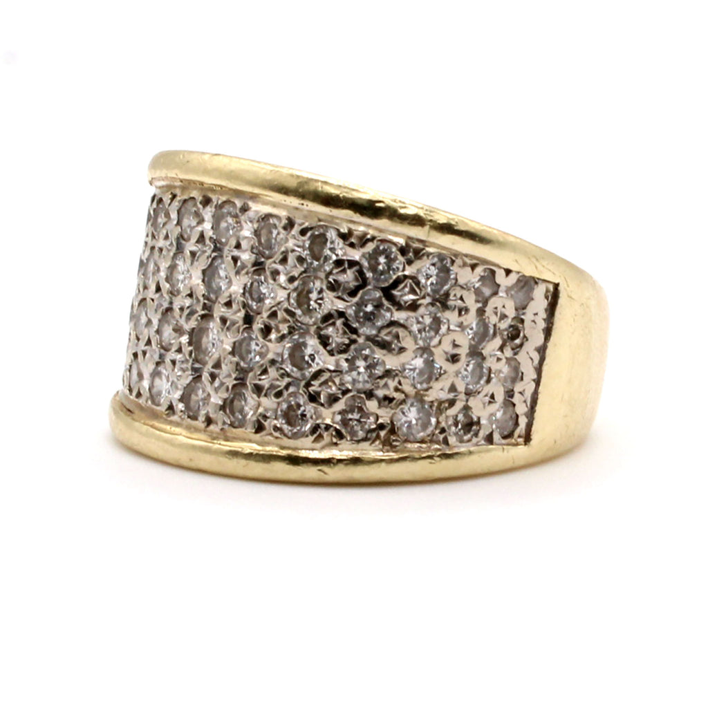 14k Yellow Gold 1.56ct Diamond Band Ring Size 6.5