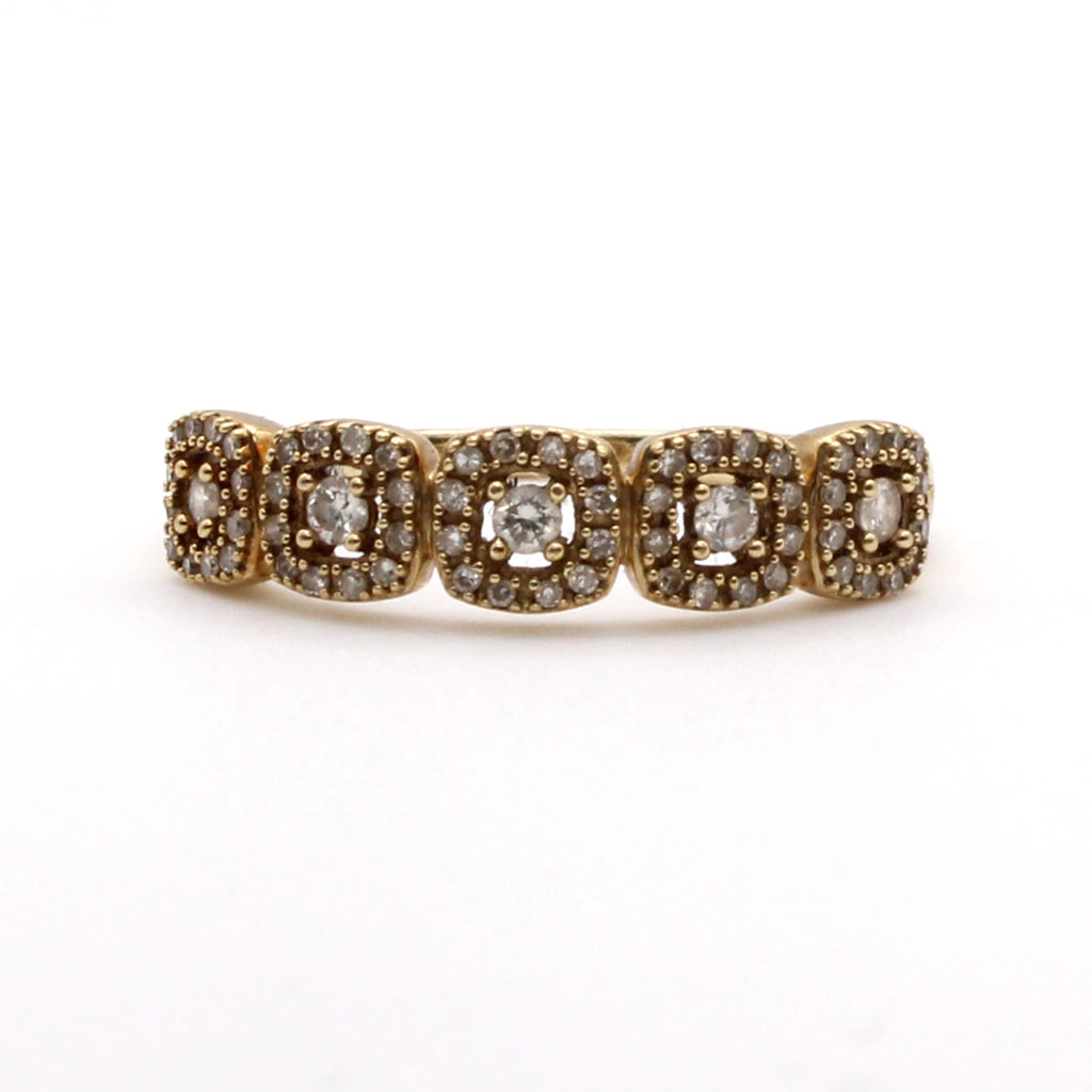 10k Yellow Gold 0.65cttw Diamond Band Ring Size 7