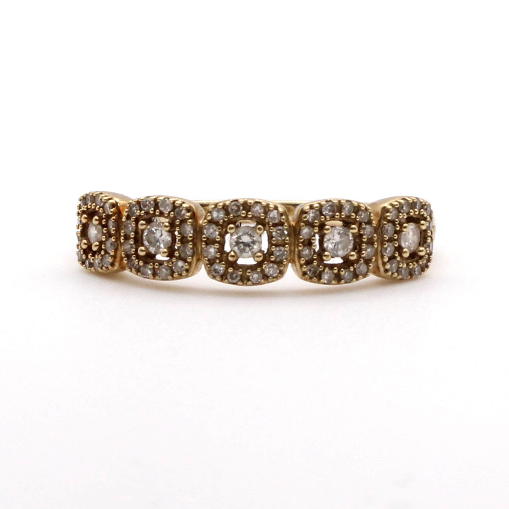 10k Yellow Gold 0.65cttw Diamond Band Ring Size 7