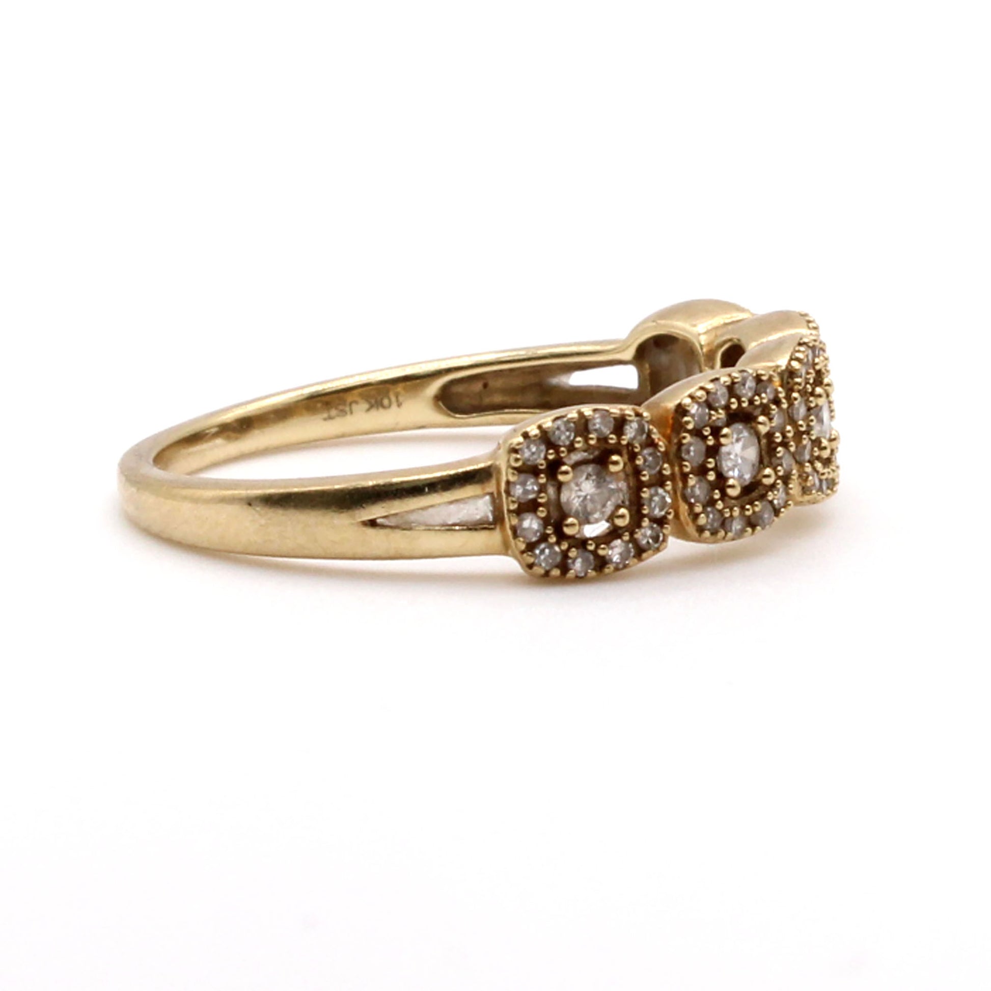 10k Yellow Gold 0.65cttw Diamond Band Ring Size 7