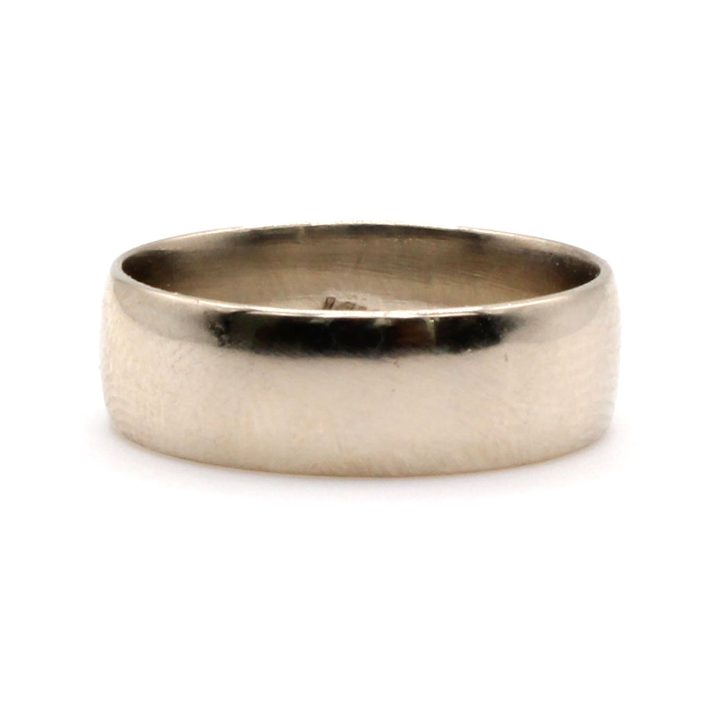 14k White Gold 5.7mm Band Ring Size 6