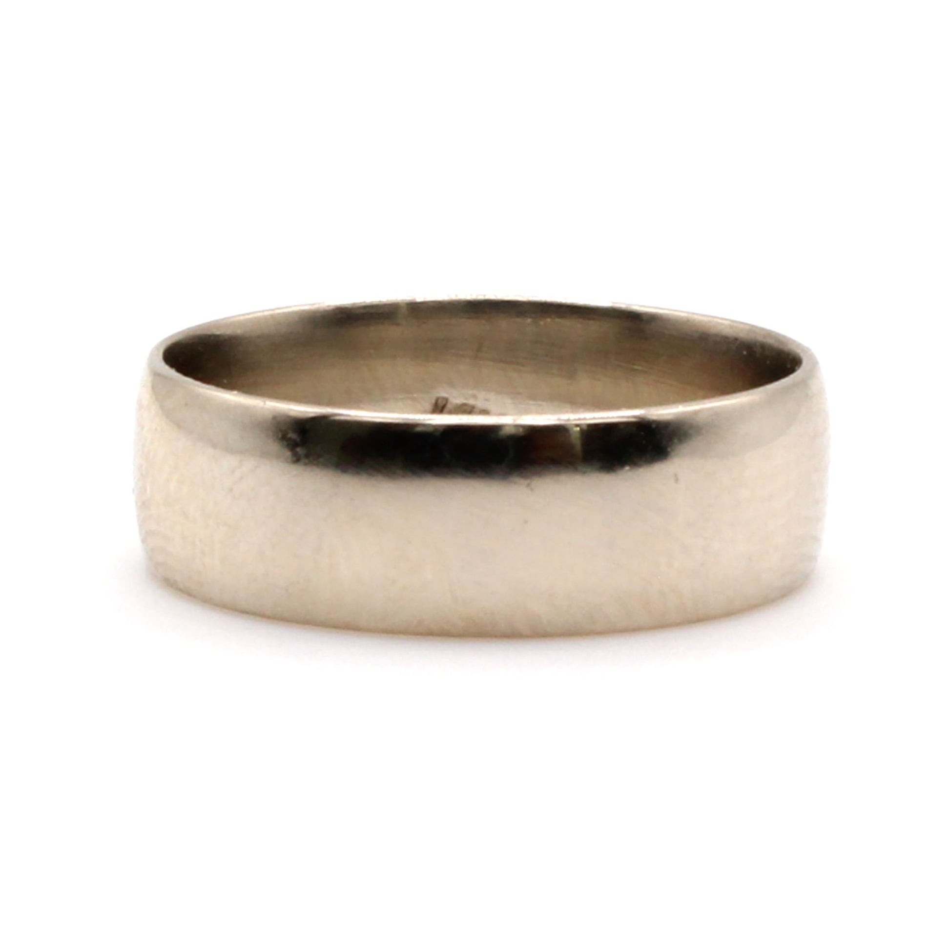14k White Gold 5.7mm Band Ring Size 6