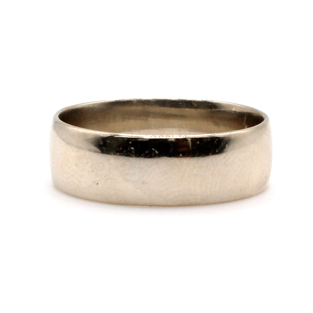 14k White Gold 5.7mm Band Ring Size 6