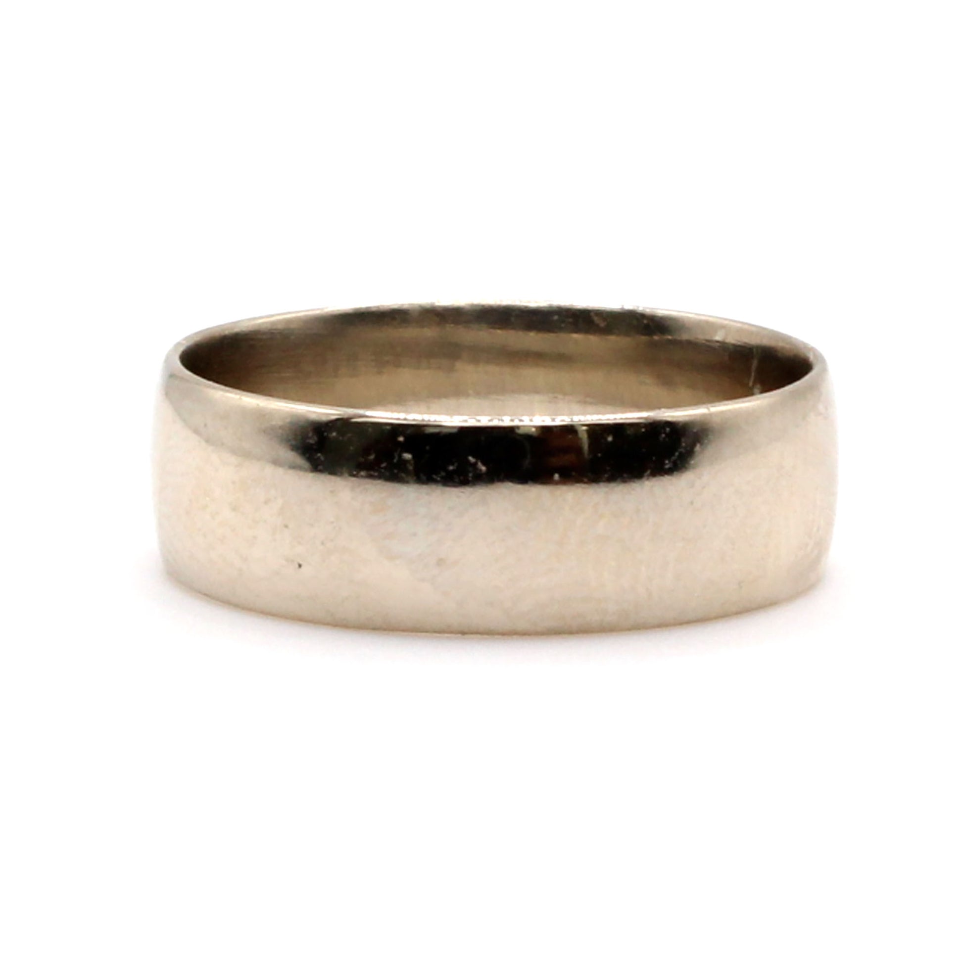 14k White Gold 5.7mm Band Ring Size 6