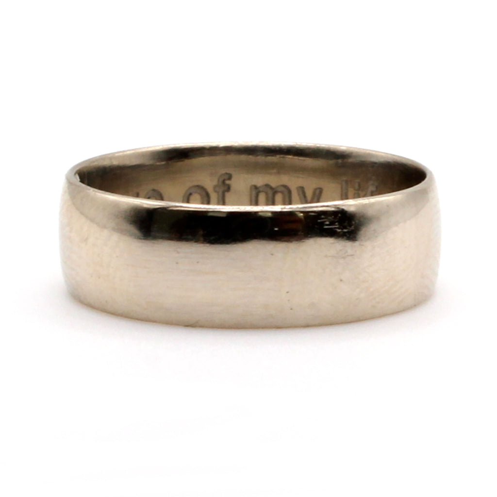 14k White Gold 5.7mm Band Ring Size 6
