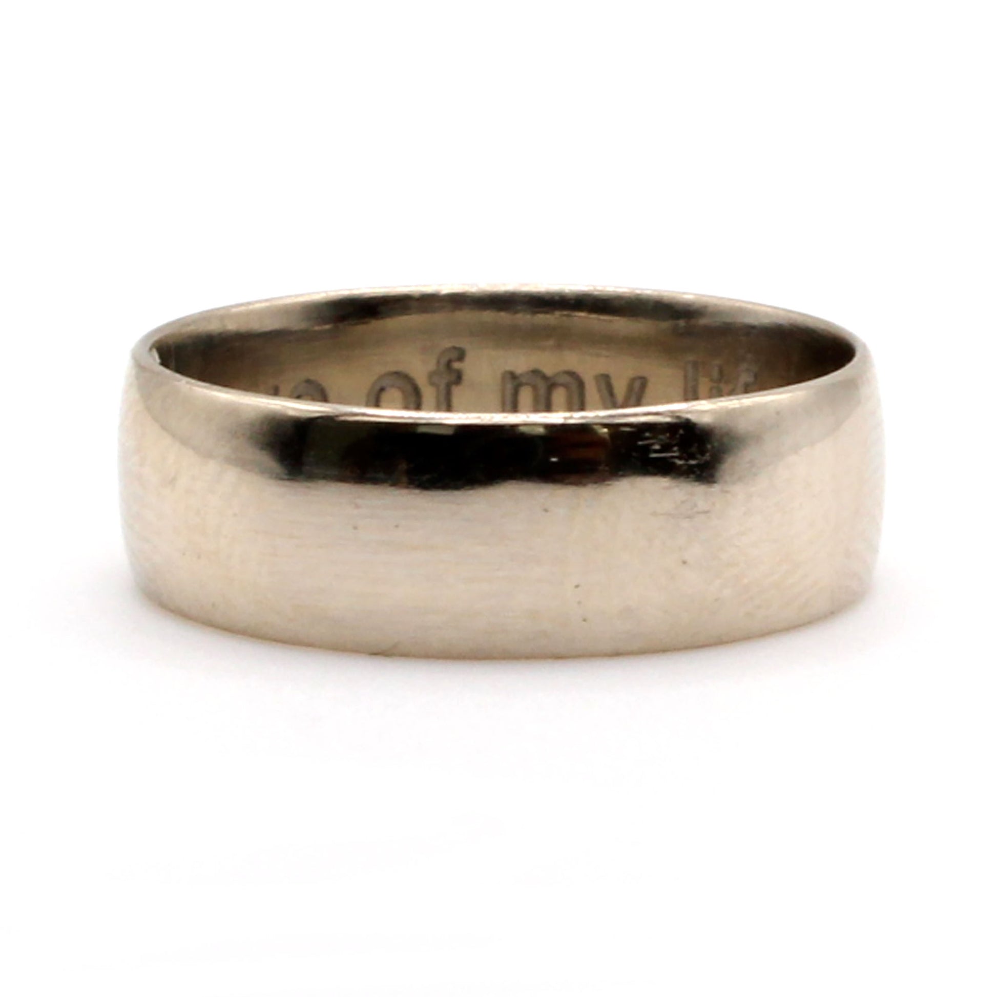 14k White Gold 5.7mm Band Ring Size 6