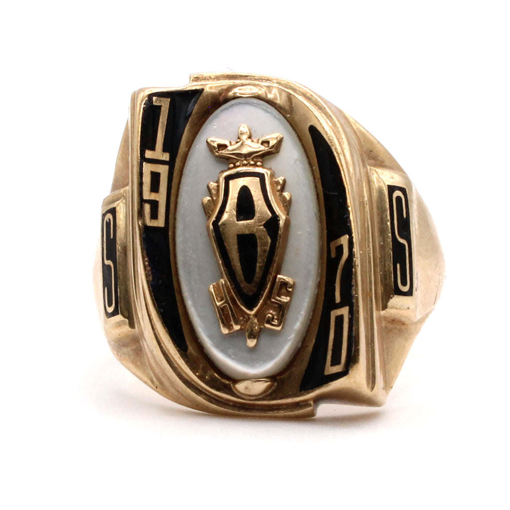 10k Yellow Gold Vintage 1970 Class Ring Size 9