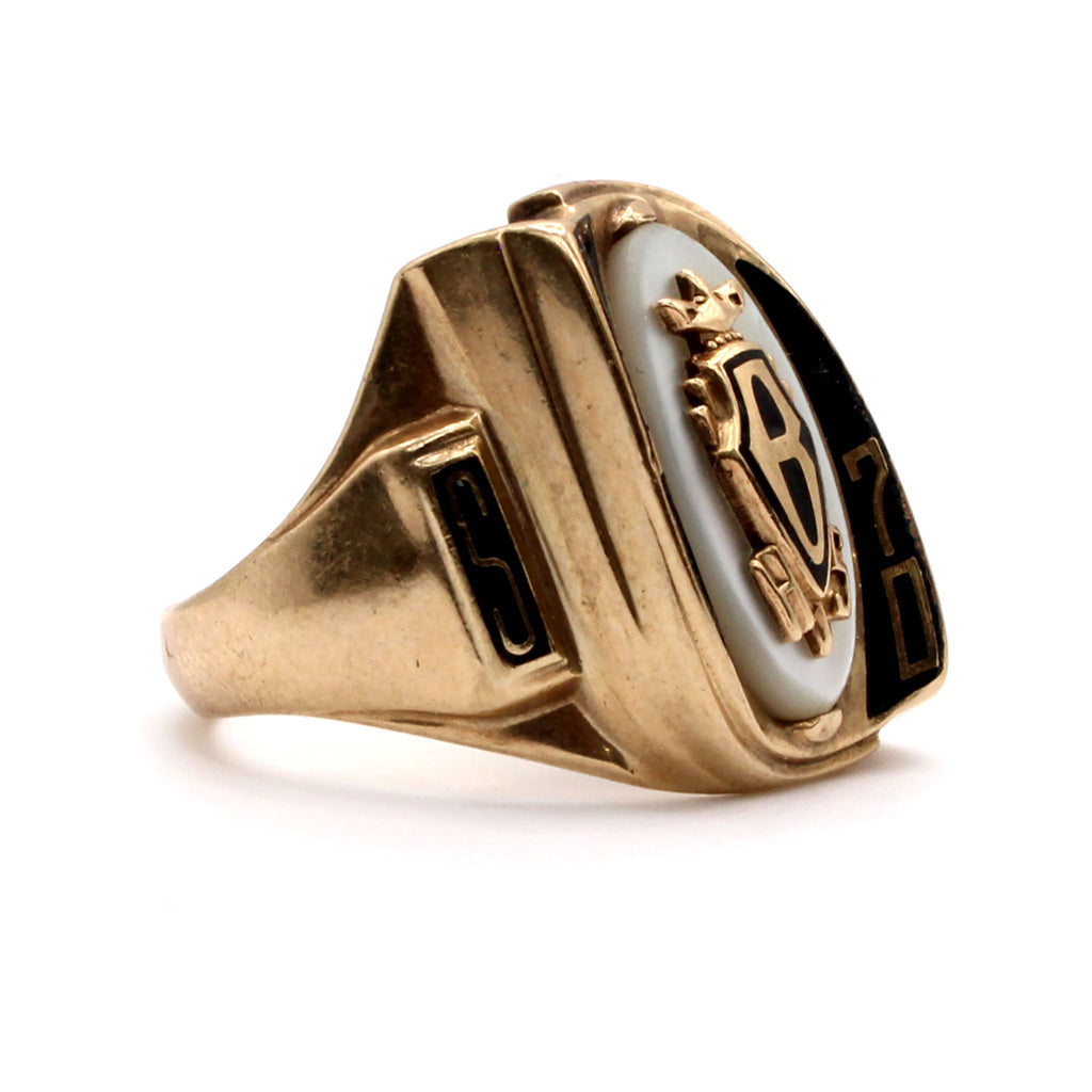 10k Yellow Gold Vintage 1970 Class Ring Size 9