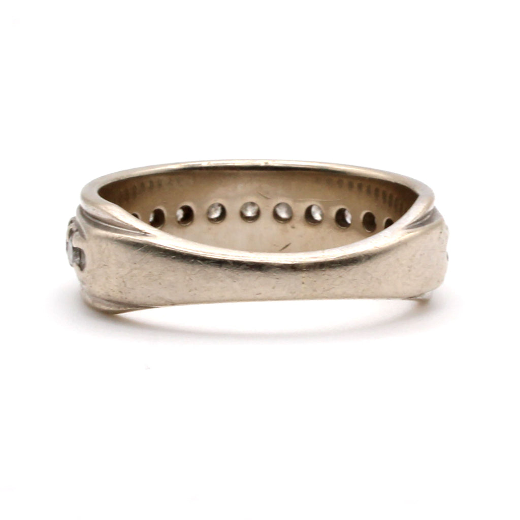 10k White Gold 0.80cttw Diamond Band Ring Size 10