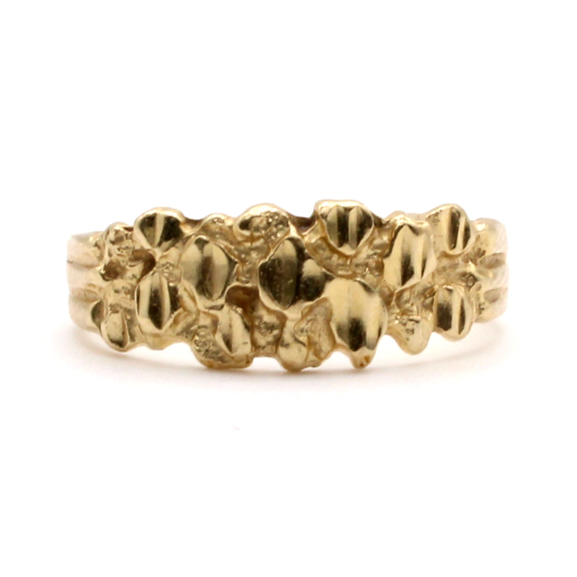 14k Yellow Gold Nugget Style Ring Size 6