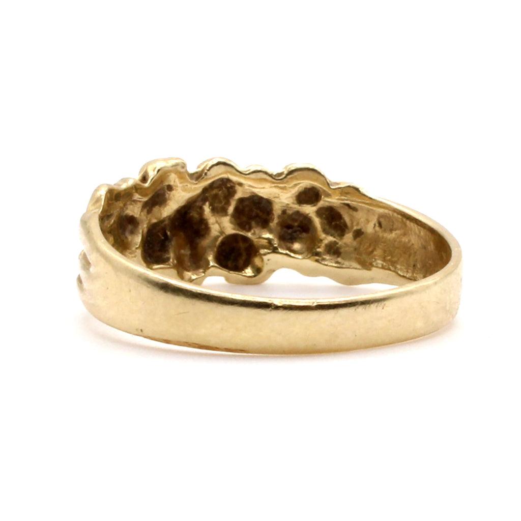 14k Yellow Gold Nugget Style Ring Size 6