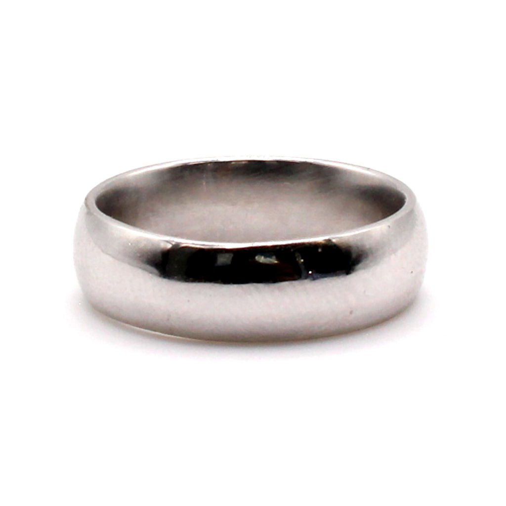 14k White Gold 5.75mm Band Ring Size 6.5