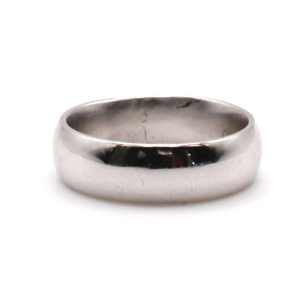 14k White Gold 5.75mm Band Ring Size 6.5