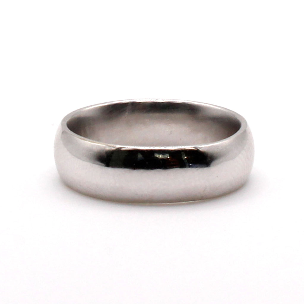14k White Gold 5.75mm Band Ring Size 6.5