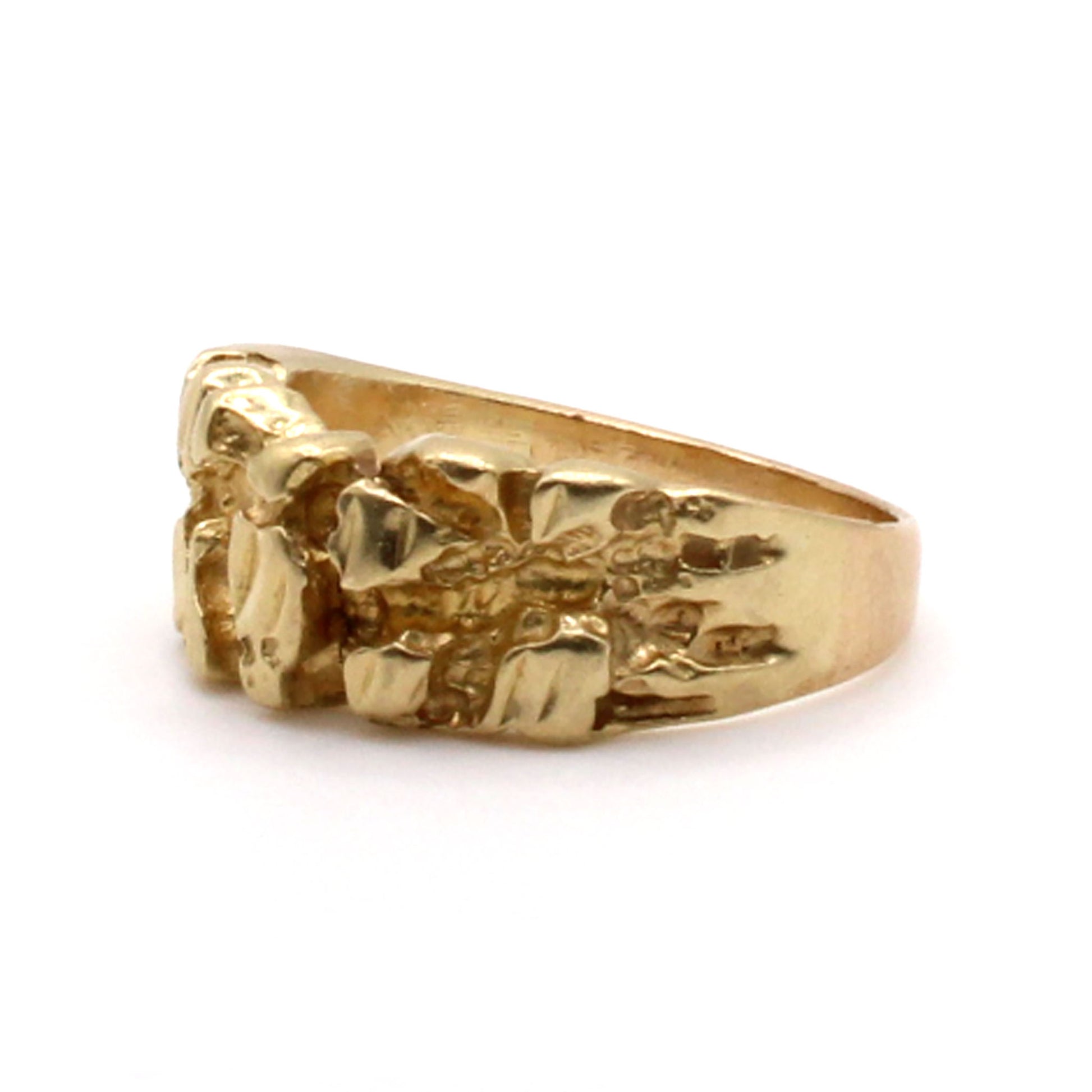 14k Yellow Gold Nugget Band Ring Size 6.25