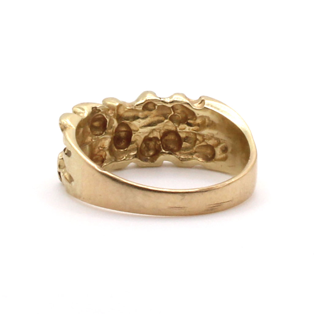 14k Yellow Gold Nugget Band Ring Size 6.25