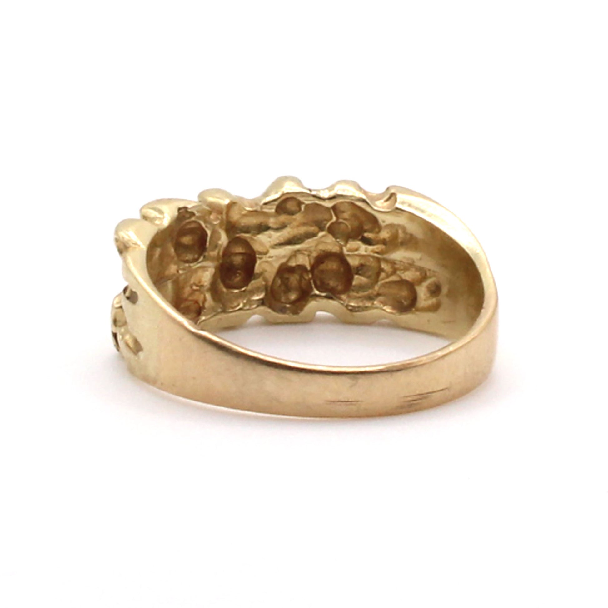 14k Yellow Gold Nugget Band Ring Size 6.25