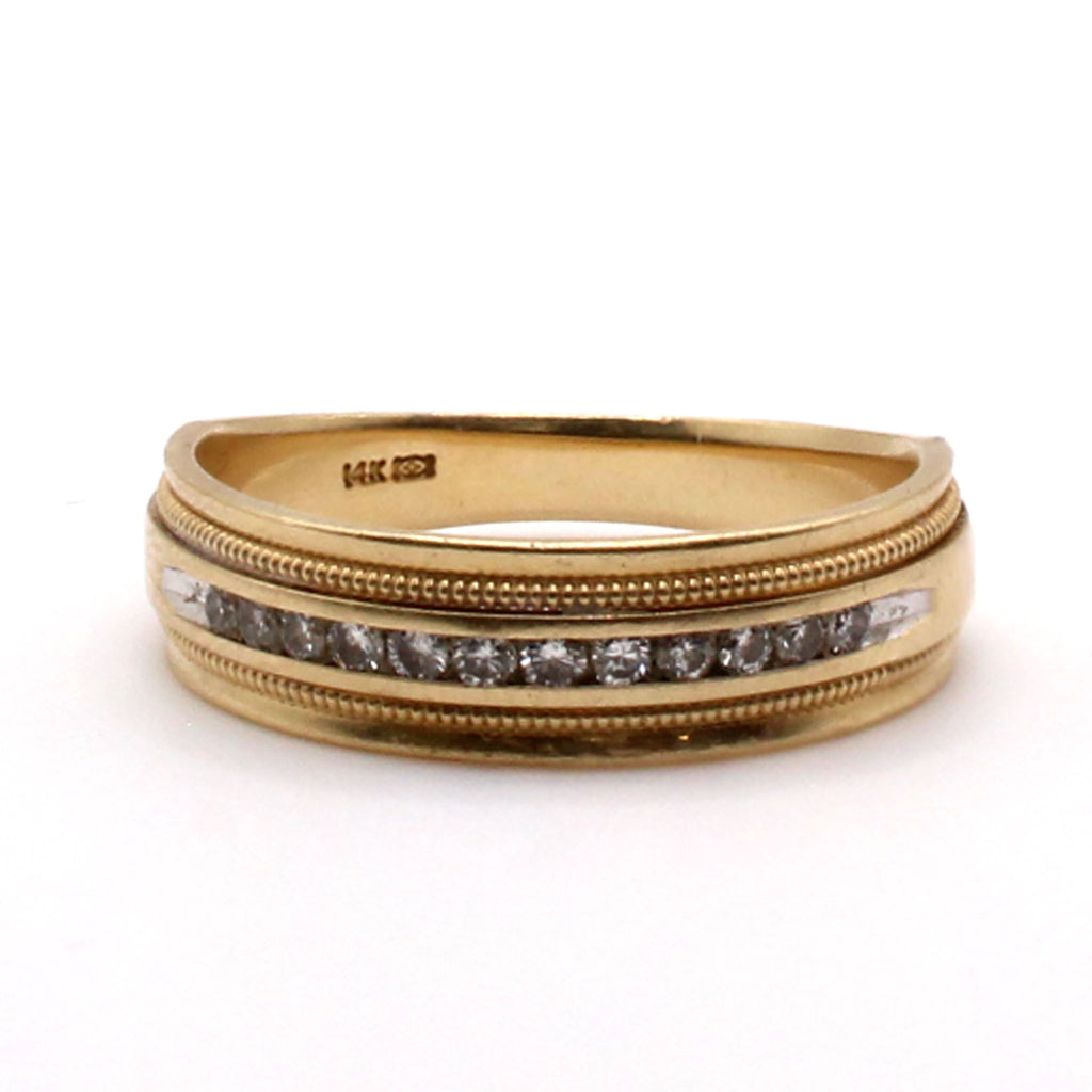 14k Yellow Gold 0.36cttw Diamond Band Ring Size 10